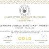 Pic - Elephant Jungle Sanctuary Phuket - Certificate - Best Phuket Travel